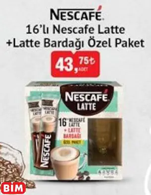 NESCAFE 16’LI NESCAFE LATTE + LATTE BARDAĞI ÖZEL PAKET NESCAFE 16’LI NESCAFE LATTE + LATTE BARDAĞI ÖZEL PAKET